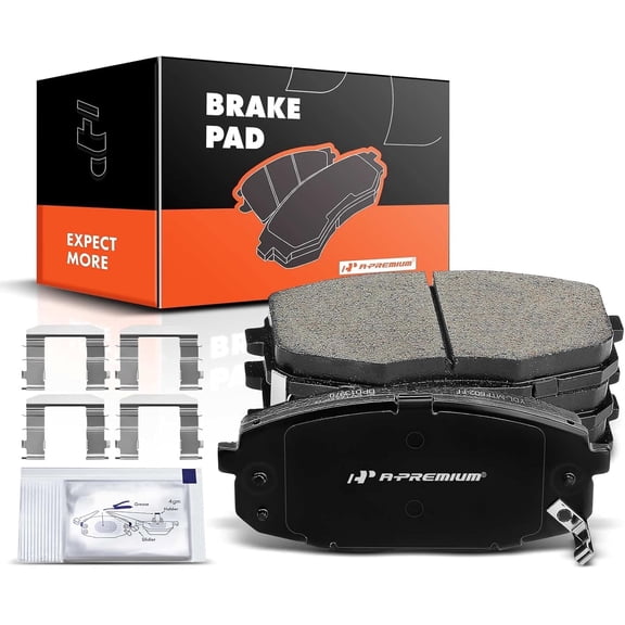 A-Premium Front Ceramic Disc Brake Pads Set Compatible with Select Hyundai and Kia Models - Elantra 2009-2012 Forte/Forte Koup 2010-2013 Forte5 2012-2013 Soul 2014-2016 with Hardware 4 Pcs