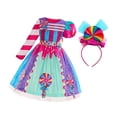thumbnail image 3 of Vestido de princesa Yinane vestido de piruleta arco iris para niñas pequeñas 110, 3 of 8