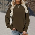 thumbnail image 4 of Meichang Women's Casual Crew Neck Sweatshirt Loose Comfy Long Sleeve Pullover Tops Basic Solid Y2K Sweatshirt, 4 of 6