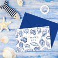 thumbnail image 4 of Paquete de 24 tarjetas de agradecimiento Whaline con forma de concha azul, 10 x 15 cm, 4 of 7