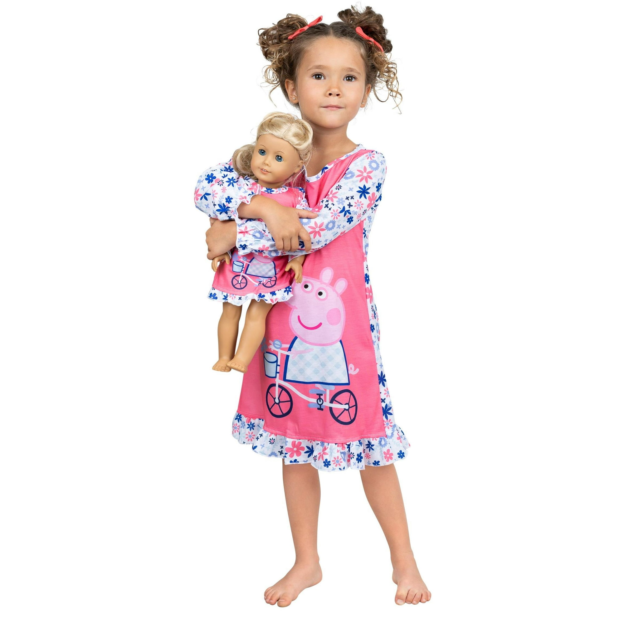 Peppa Pig Toddler Girls Pajamas Nightgown With Matching Doll Gown Set Walmart