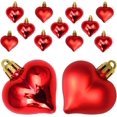 thumbnail image 1 of 24 PCS Valentine's Day Heart Ornaments Heart Shaped Christmas Tree Baubles Heart Hanging Ornaments for Valentine’s Day Wedding Party Tree Ornaments (Red, 24), 1 of 5