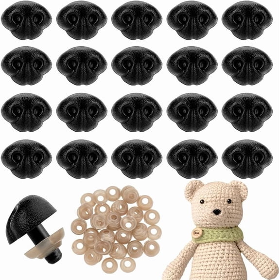 40Pcs Safety Noses for Amigurumi Plastic Animal Safety Noses with Washers Craft Nose for DIY Crochet Animals Plush Animal Puppet Stuffed Animal and Teddy Bear Making 21mm Making DIY