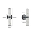 thumbnail image 4 of Set of 2 Resin Imitation Marble and Chrome Wall Sconce, Modern Vertical Light Fixture for Bathrooms, Hallways, and Bedrooms (Only Indoor), Black, 4 of 9