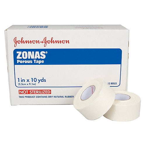 Johnson & Johnson Zonas Pourous Tape 1 Inch 12 Rolls/Box Walmart
