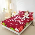 thumbnail image 4 of Manfei Merry Christmas Twin Sheet Sets for Kids, Cartoon Winter Snowflake Twin Fitted Sheet, Santa Claus Gifts Flat Sheet, Ultra Soft Home Decor, 3pcs, 4 of 7