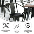 thumbnail image 6 of Flash Furniture Luna Commercial Grade Black Metal Indoor-Outdoor Chair with Arms with Black Poly Resin Wood Seat, 6 of 13