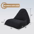 thumbnail image 2 of Bean Bag Chair Sofa Memory Foam Pre-Filled Bean Bag Chairs Stuffed Beanbag Sofa Lazy Bean Bag Sofa for Adults, Bean Bag Couch for Gaming, Reading & Relaxing(Linen, Black), 2 of 14