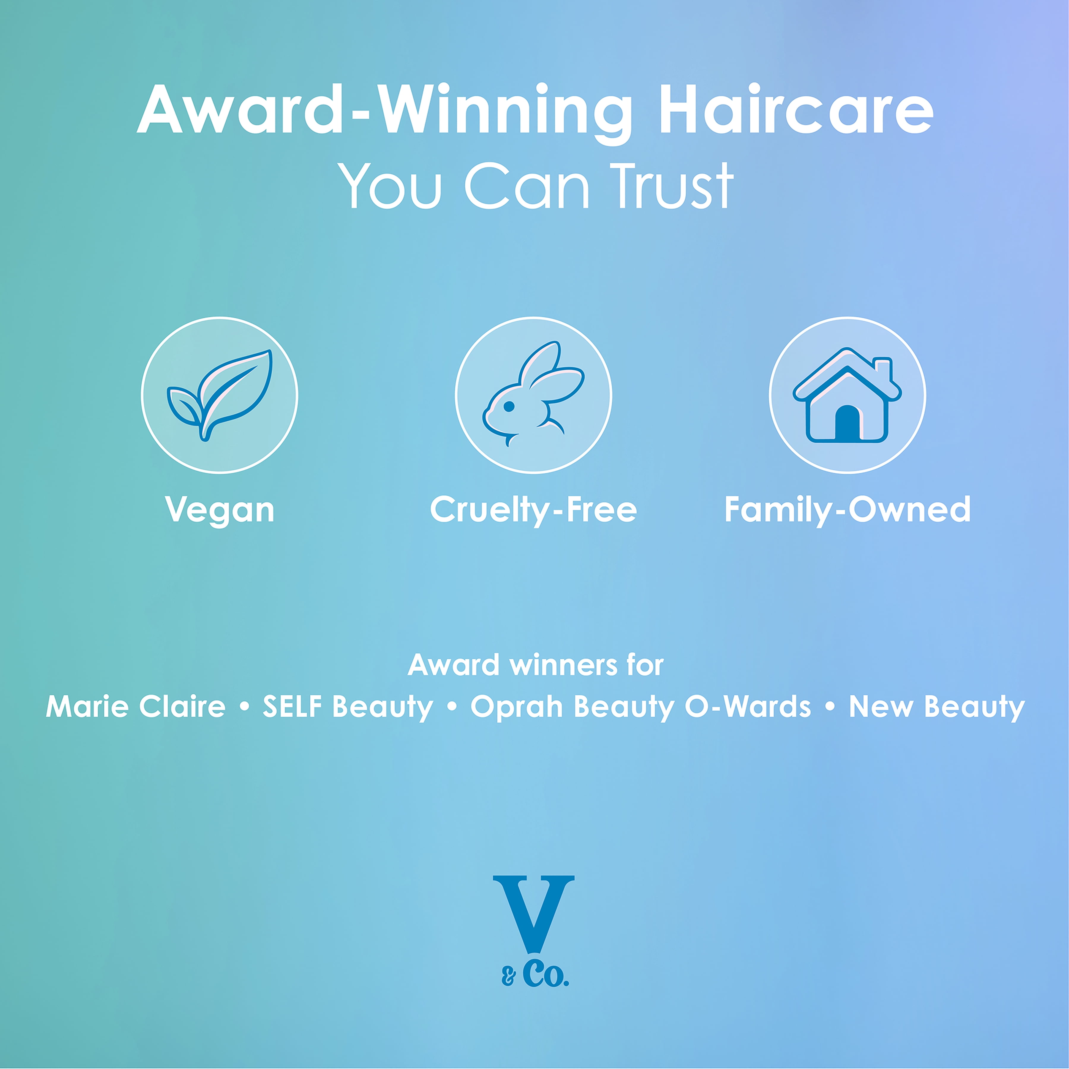 V&Co. Beauty Moisturizing Shampoo 12 fl oz, for Adults and Teens