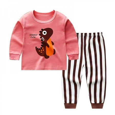 

Patgoal 2Pcs Children Baby Boys And Girls Shoulder Button Long-sleeved Underwear/pajamas/sports Air-conditioning Suit 0-5T