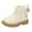 White, variant on Toddler Girls Slip On Combat Boots Kids Wide Toe Box Ankle Chelsea Booties Platform Fall Boots with Side Zipper Brown Size 8 Toddler