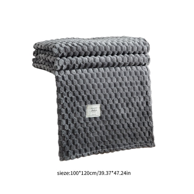 Flannel Fleece Blanket 39x55 Inches Super Soft Solid Color Microfiber Blanket for All Seasons Gray