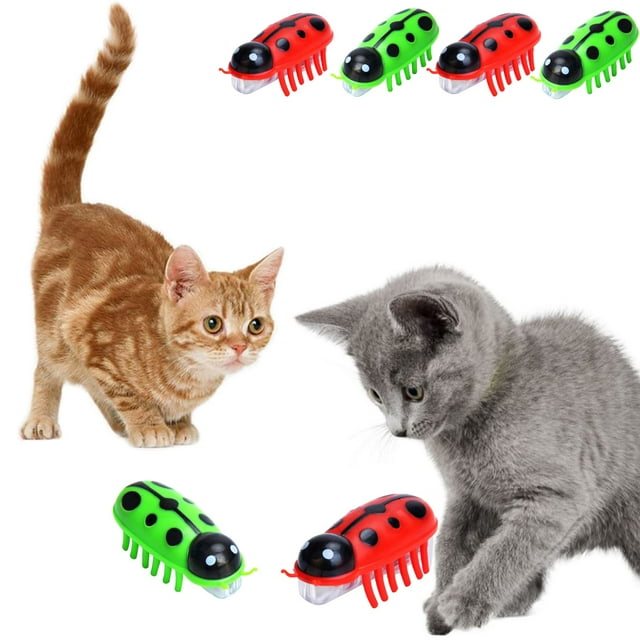 Juguete eléctrico para gatos con forma de escarabajo, mini juguete interactivo para gatos que emociona y atrae a los gatos, acurrucándose, persiguiendo, escarabajo realista, vibrante