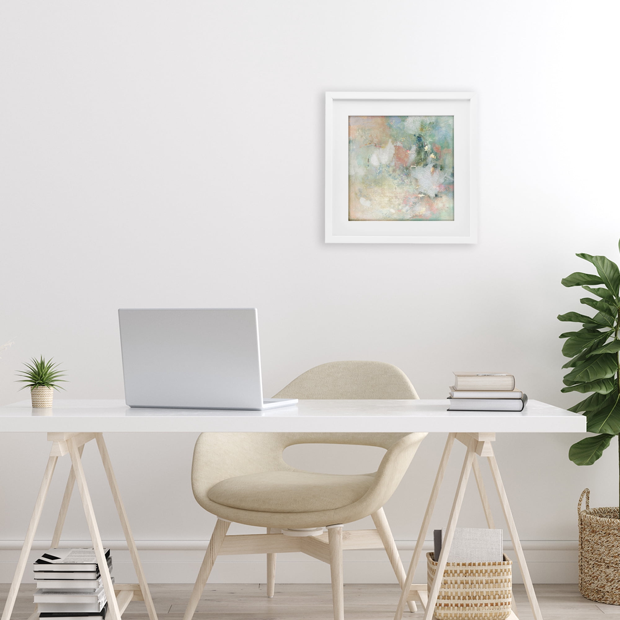 Stupell Industries Serene Pastel Brushstroke Harmony White Framed Print Under Glass, design by Carol Robinson
