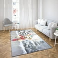 thumbnail image 4 of Playful Soft Coated Wheaten Terrier Welcomes Winter Snowy Day with Cardinal Bird Indoor Rug Wheatie Dog Lover Carpet Living Bed Room Sofa Home Decor - 2017, 4 of 5