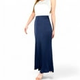 thumbnail image 7 of Women's Satin Maxi Skirt With High Waist And Flowing A-Line Design- Navy,X Large, 7 of 7
