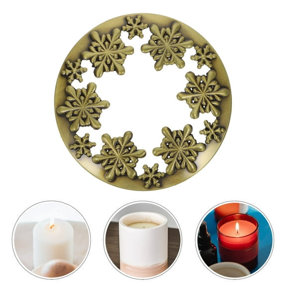 ETHZZLE Snowflake Metal Candle Toppers 2pcs Scented Candle Covers for Even Burning Jar Accessories