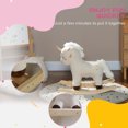 thumbnail image 2 of Qaba Rocking Horse,Plush Ride On Unicorn with Realistic Sound,Wooden Base,Toddler Rocking Horse for 2-4 Years,White,White Metal Toys Kids Bikes Riding Toys, 2 of 9