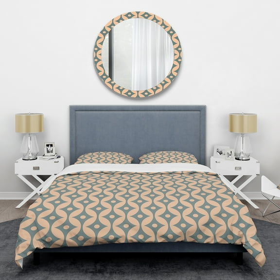 Designart 'Retro Pattern Abstract Design IV' Mid-Century Modern Duvet Cover Set