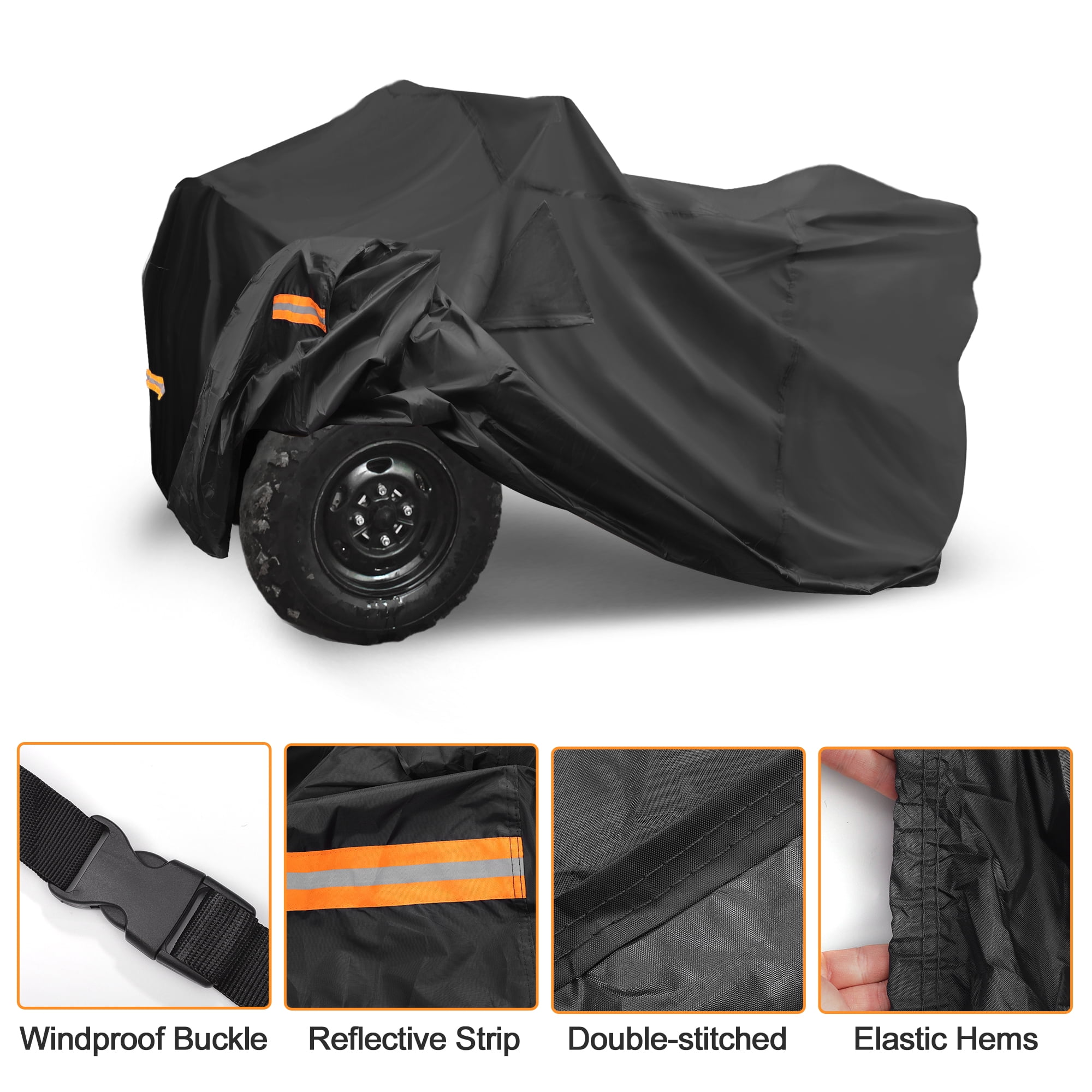 Unique Bargains ATV Cover for Sportsman 450/570 Waterproof 210D-PU Black