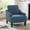 Blue, variant on Mid Century Modern Upholstered Accent Chair with Armrests and Side Pocket, Chenille Fabric, Solid Wood Legs, Comfy Reading Seat for Living Room, Bedroom, Beige
