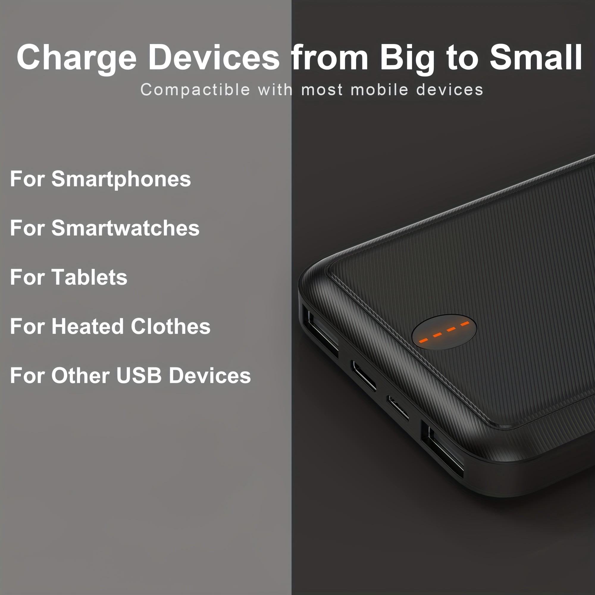 3 Packs Power Bank, Portable Charger 10000mAh Battery Pack With Dual USB Ports, Slim Design, Compatible For Smartphones, Tablets, And Other USB Devices. (3 Packs)