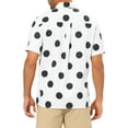 thumbnail image 3 of INSPIRE CHIC Men's Beach Polka Dots Printed Shirt Button Down Short Sleeve Casual Shirts M White, 3 of 6