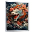 thumbnail image 2 of Designart "Dragon on the Wave Off Kanagawa VI" People Framed Wall Art - Global Orange Asian Art Hallway Framed Wall Art Decor, 2 of 6