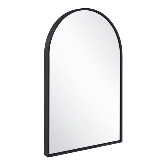 Black Metal Framed Arched Wall Mirror, Bedroom, Bathroom and Living Room, 24 in. x 36 in.