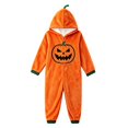 thumbnail image 4 of ZHOGXU Halloween Boys Girls Pumpkin Head Stick Figure Graphic Hoodie Jumpsuit Full Zip Jumpsuit With Pocket for Kids Stylish Festival Party Sleepwear,13-14 Years, 4 of 5