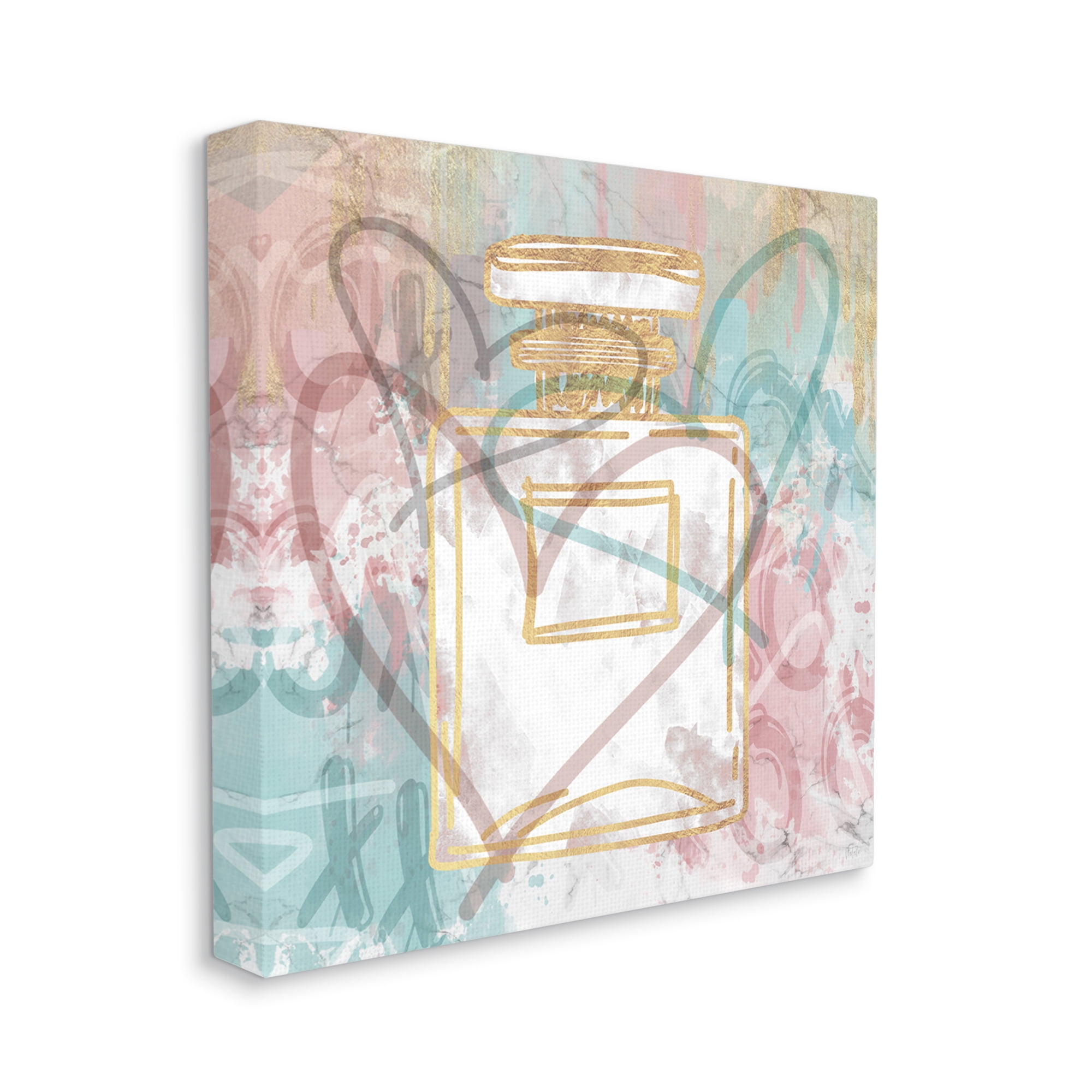 Stupell Industries Glam Urban Pattern Perfume Abstract Painting Gallery Wrapped Canvas Art Print Wall Art, 24 x 24