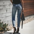 thumbnail image 2 of 2023 nuevos pantalones para mujeres rasgados de cintura alta estiramiento Slim Fit Casual Skinny moda ropa de calle Vintage Jeans de mujer, 2 of 4