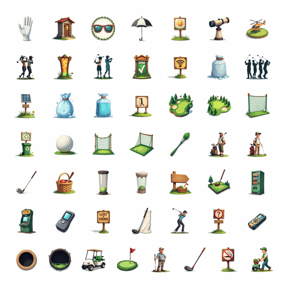 LUUFILx 50pcs Sports Golf Stickers Cute Kids Cartoon Decals Stationery Holiday Golfing Laptop Luggage Skateboard Water Bottle Bumper Sticker Set