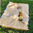 thumbnail image 3 of Typpkmm Portable Cotton Blend Picnic Mat with Tassel for Outdoor Camping 1Pcs, 3 of 7