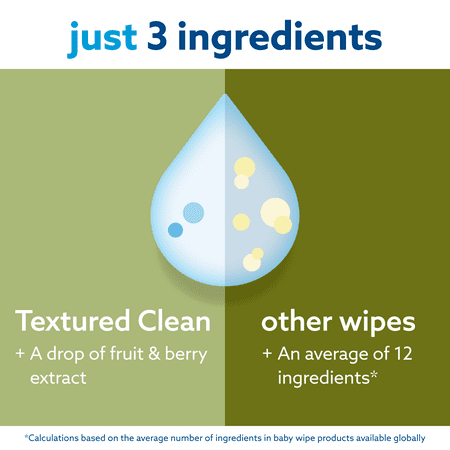 WaterWipes Sensitive+ Baby & Toddler Wipes, 3-In-1 Cleans, Cares, Protects, 99.9% Water, Textured Clean, Unscented & Hypoallergenic, 9 Packs (540 Wipes)