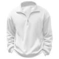 thumbnail image 2 of Men's Hoodless Sweatshirt Clothing New Men's Sweater Casual Zipper Stand Neck Thickened And Velvet Solid Color Men's Sweater, 2 of 4