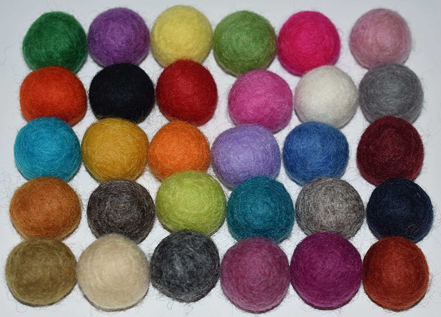 100% Wool Felt Balls - 100 Pieces | Hand-Felted Pom Poms | Pure Wool Beads | Felt Ball DIY (20mm, Mixed Color)