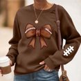 thumbnail image 2 of Frostluinai Football Shirts for Women Crew Neck Game Day Sweatshirts Long Sleeve Casual Loose Graphic Pullover Tops Team Fans Gameday, 2 of 6