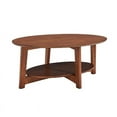 thumbnail image 2 of Alaterre Table Basse Ovale Mid-Century Moderne avec Étagère Flottante, Châtaigne Chaude, 2 of 17