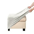 thumbnail image 4 of Lapalife Velvet Square Ottoman Covers Ottoman Slipcovers Folding Storage Footstool Cover Furniture Protector with Elastic Bottom, White, 4 of 6