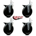 thumbnail image 2 of 6 Inch Phenolic Swivel 7/16 Inch Grip Ring Stem Caster with Total Lock Brake SCC, 2 of 2