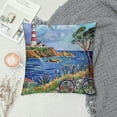 thumbnail image 2 of GOSMITH Beach Lighthouse Oil Painting Throw Pillow Covers Pillow Cases Square Decorative Pillow Covers Soft Cushion Covers for Couch Sofa Bed Home Farmhouse Living Room Decoration Pillowcases, 2 of 5