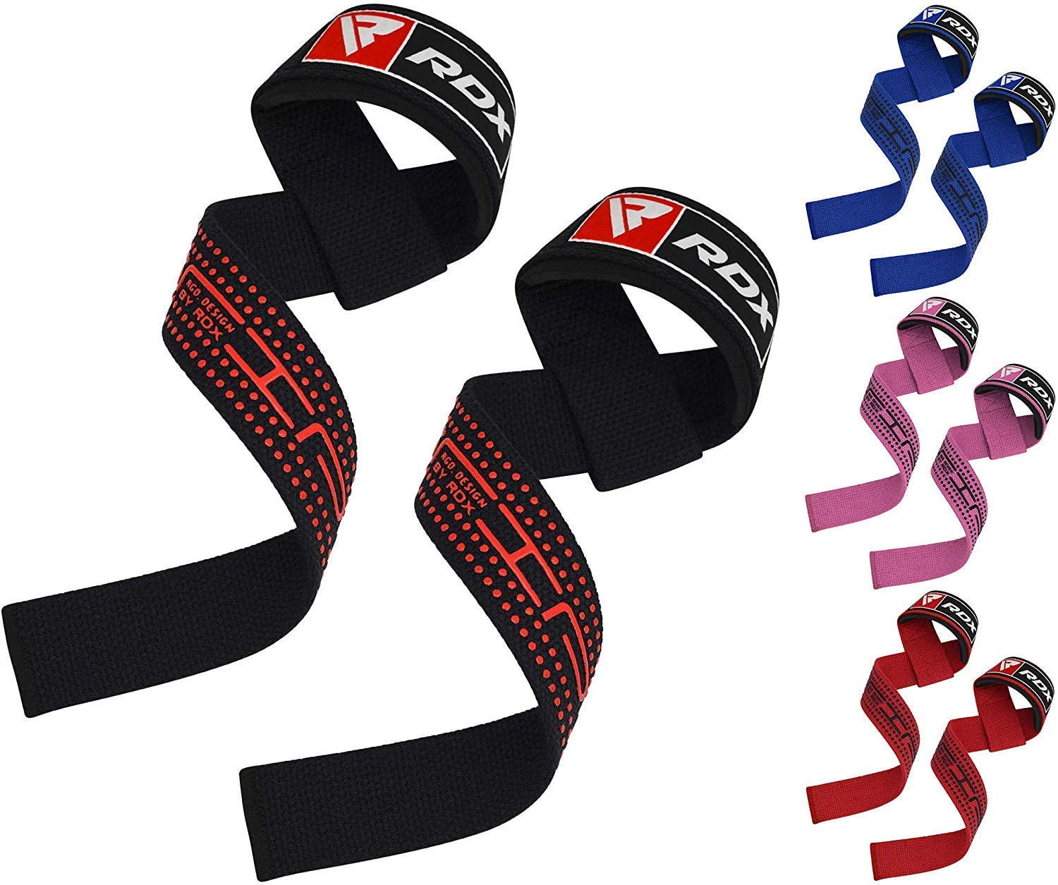 RDX Weight Lifting Straps Pair, Padded Wrist Support Non Slip Flex Gel