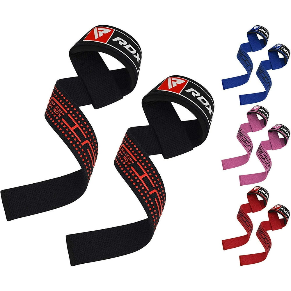 RDX Weight Lifting Straps Pair, Padded Wrist Support Non Slip Flex Gel