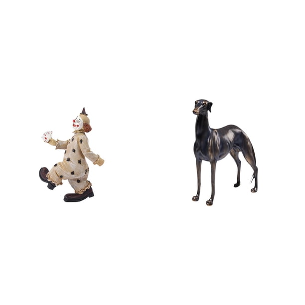 Figuras de payasos,Estatua de payaso,escultura,adorno de mesa,Estatua de perro de resina,Estatua de perro galgo de resina,figura de animal para estante,Escultura coleccionable,adorno de
