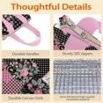 thumbnail image 4 of Pioneer Flower Floral Print Pattern Insulated Lunch Bag for Women & Adults,Large Portable Soft Cooler Lunch Bag,Thermal Food Storage Tote with Pearl Cotton,8.66L,8.75x5.75x9.5 Inch, 4 of 6