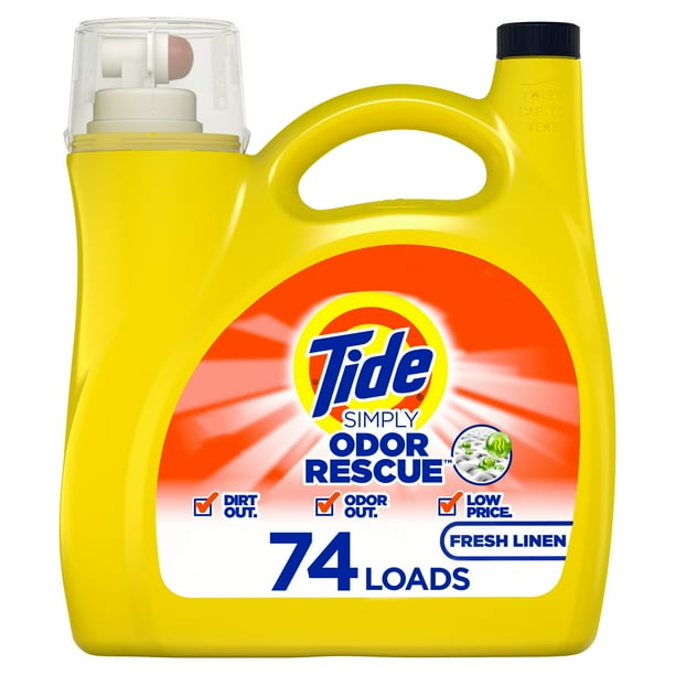 Tide Simply Odor Rescue 74 Loads Liquid Laundry Detergent, 115 fl oz