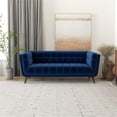 thumbnail image 2 of Allen 78" Contemporary Mid-Century Velvet Sofa, Upholstered Tufted Foam Padded Cushion Couch for Living Room Office Apartment, in Blue, 2 of 7