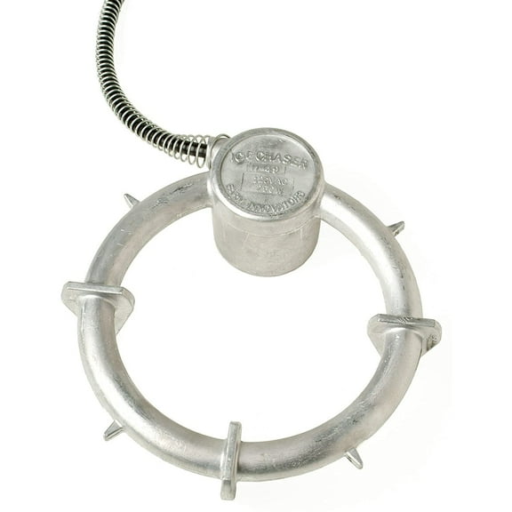 Farm Innovators Inc. Ice Chaser Cast Aluminum Submersible Tank Deicer with Chew Proof Cord and Self Regulating Thermostat for Livestock Water Tank, Silver