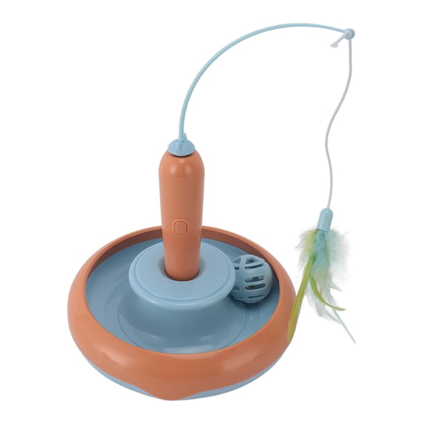 Teaser Giratorio Para Gatos, Juguete De Plumas De Gato Resistente A Mordeduras Automático Para Interiores